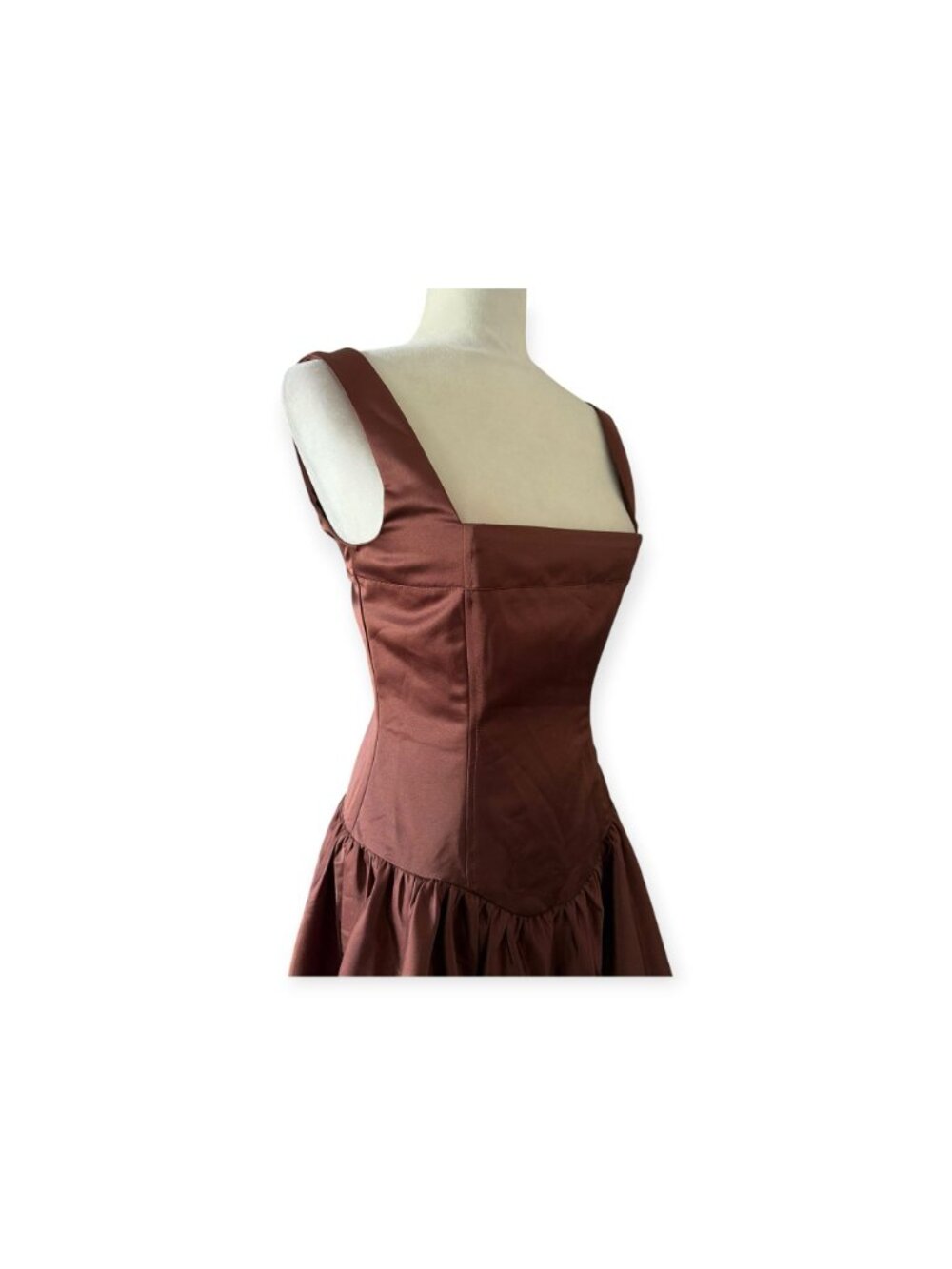 WeWoreWhat Bubble Skirt Corset Mini Dress Brown SZ 6 Cocktail Dress Wedding - Picture 10 of 16